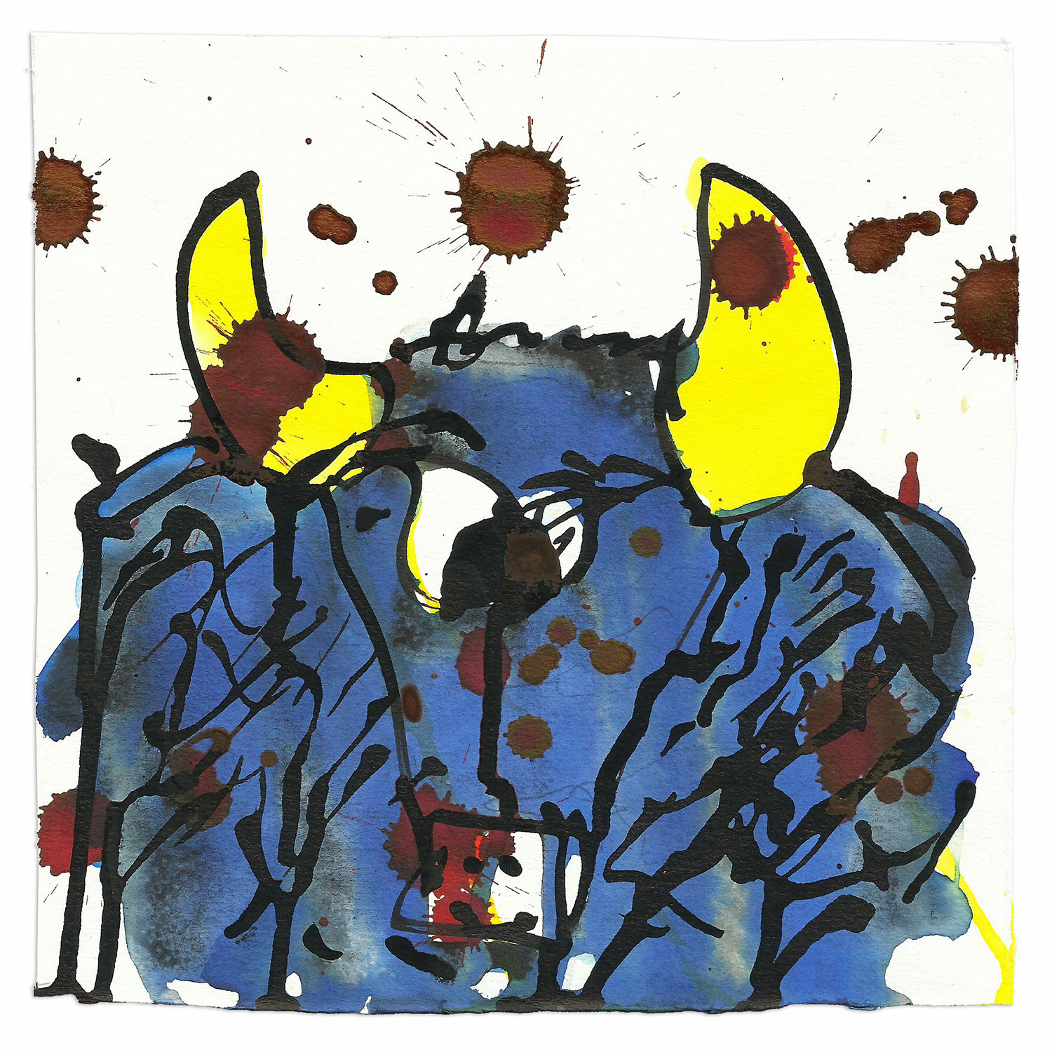 Toro Azul. (19 x 19) 2015.