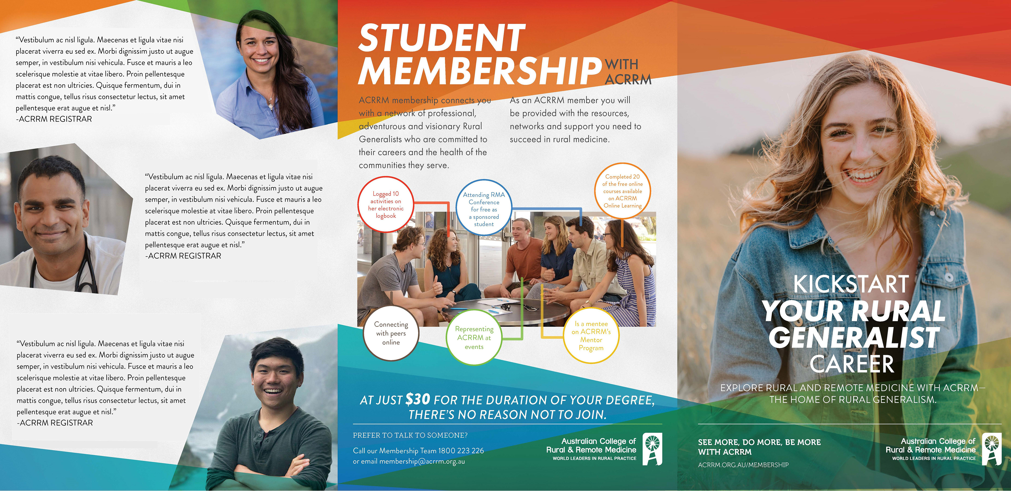 Student Membership Flyer | ACRRM | Promoting ACRRM to potential student members
