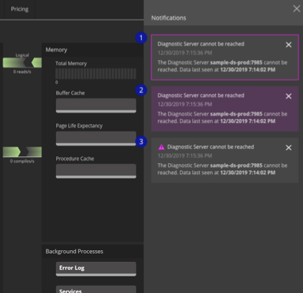 connection notifications