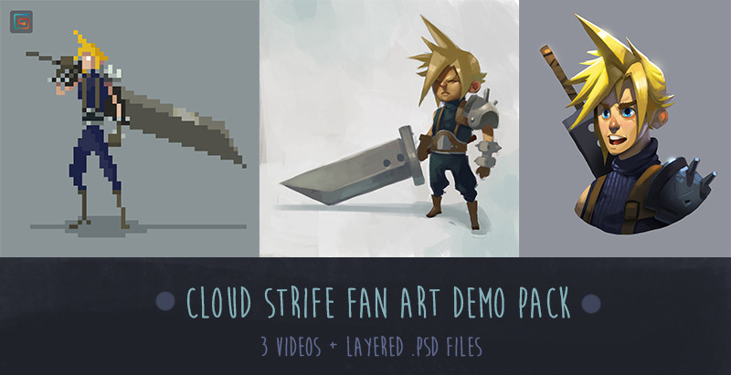 cloud strife pixel art