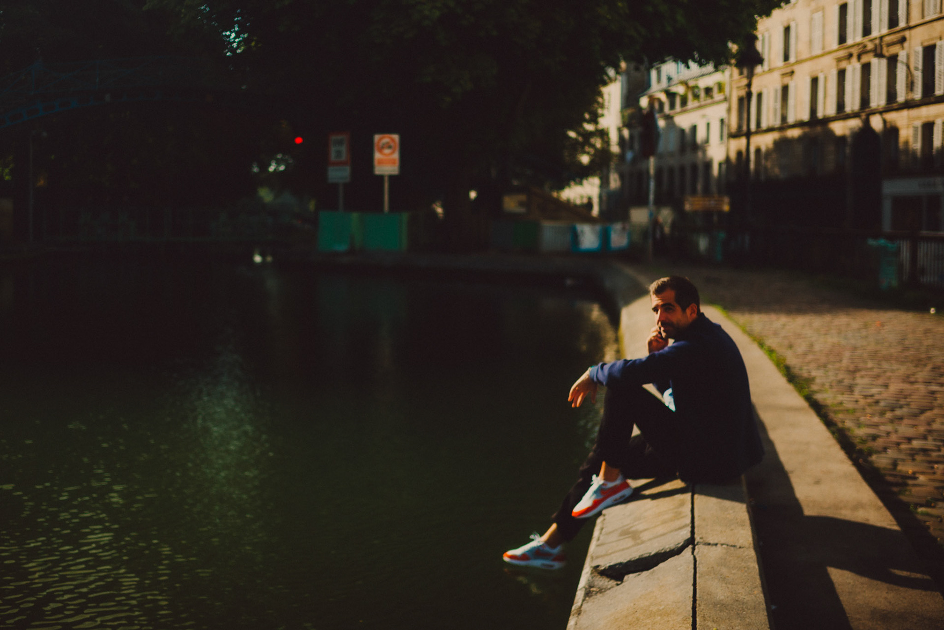 "Kicks so fresh you can walk on water", Canal Saint-Martin, Paris, France, September 2017, Leica M.