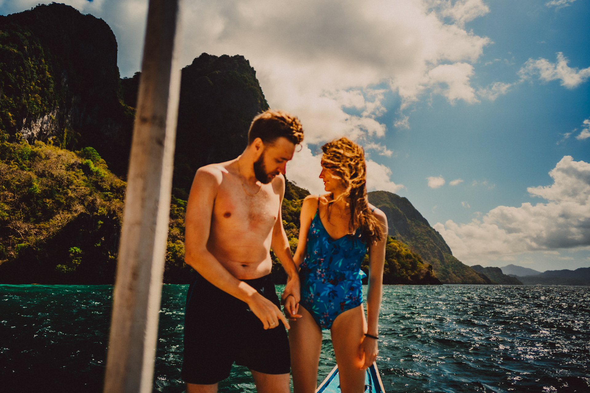 An island hopping tour with a travel couple on their honeymoon, Cadlao Island, El Nido, Palawan, Philippines, Southeast Asia, February 2019, Sony A7III.