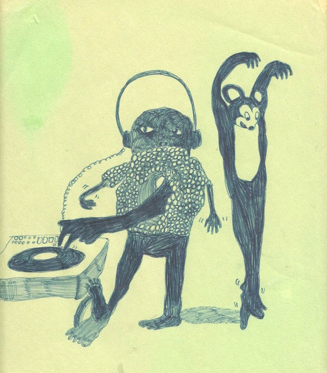 TITLE;PARTIES AT ARTSCHOOLS; DESCRIPTION;INK ON PAPER; YEAR 2005