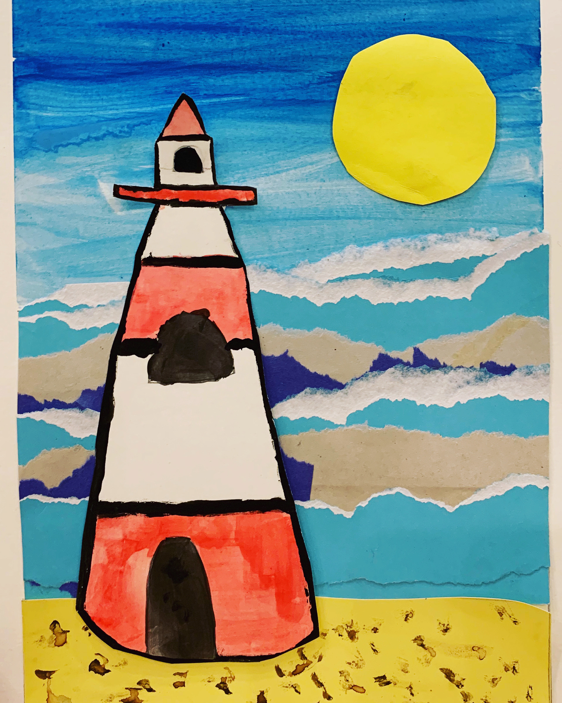 Collage & watercolour