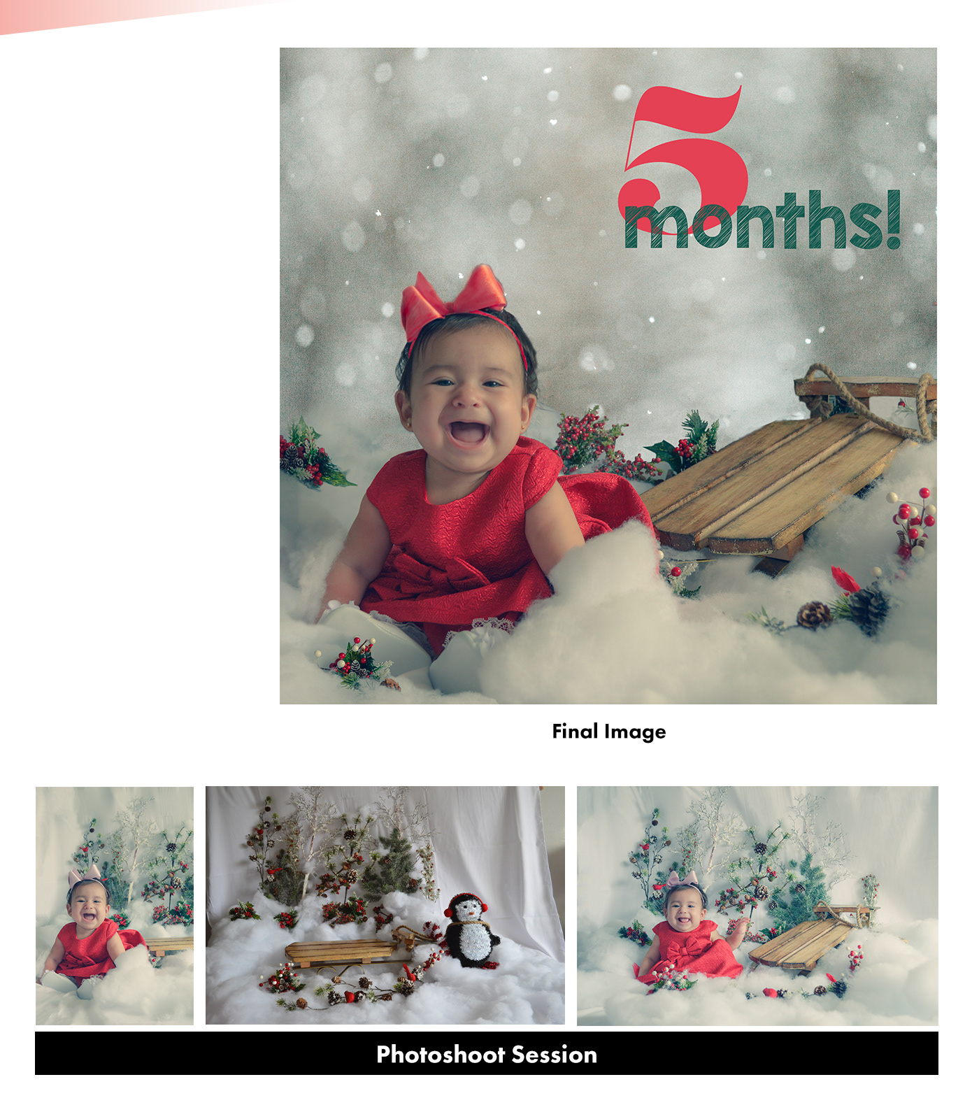 5 month baby photoshoot - christmas inspired