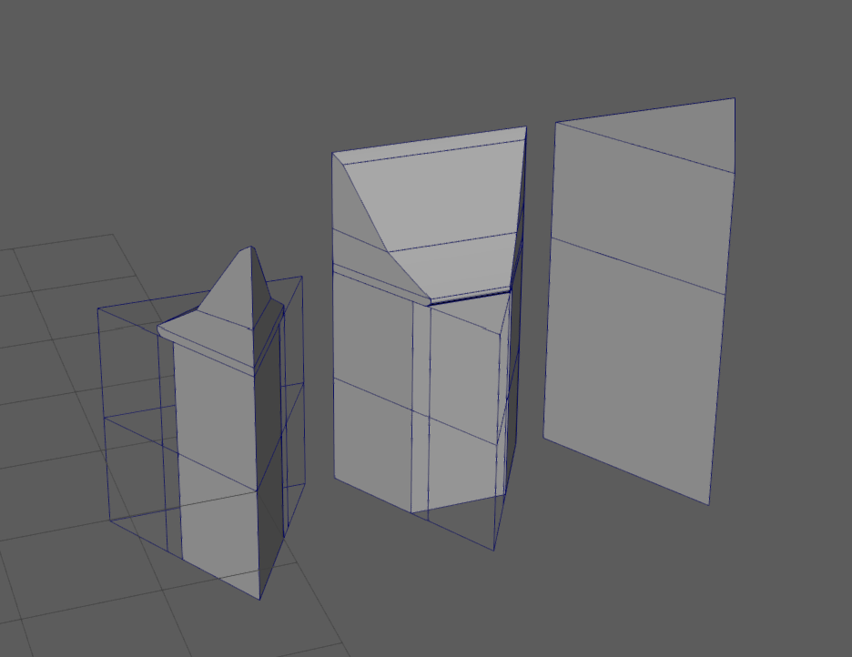 A perspective view of the base shapes