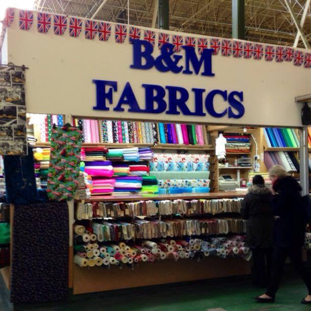 B and M Fabrics Indoor Market Fabric Stall