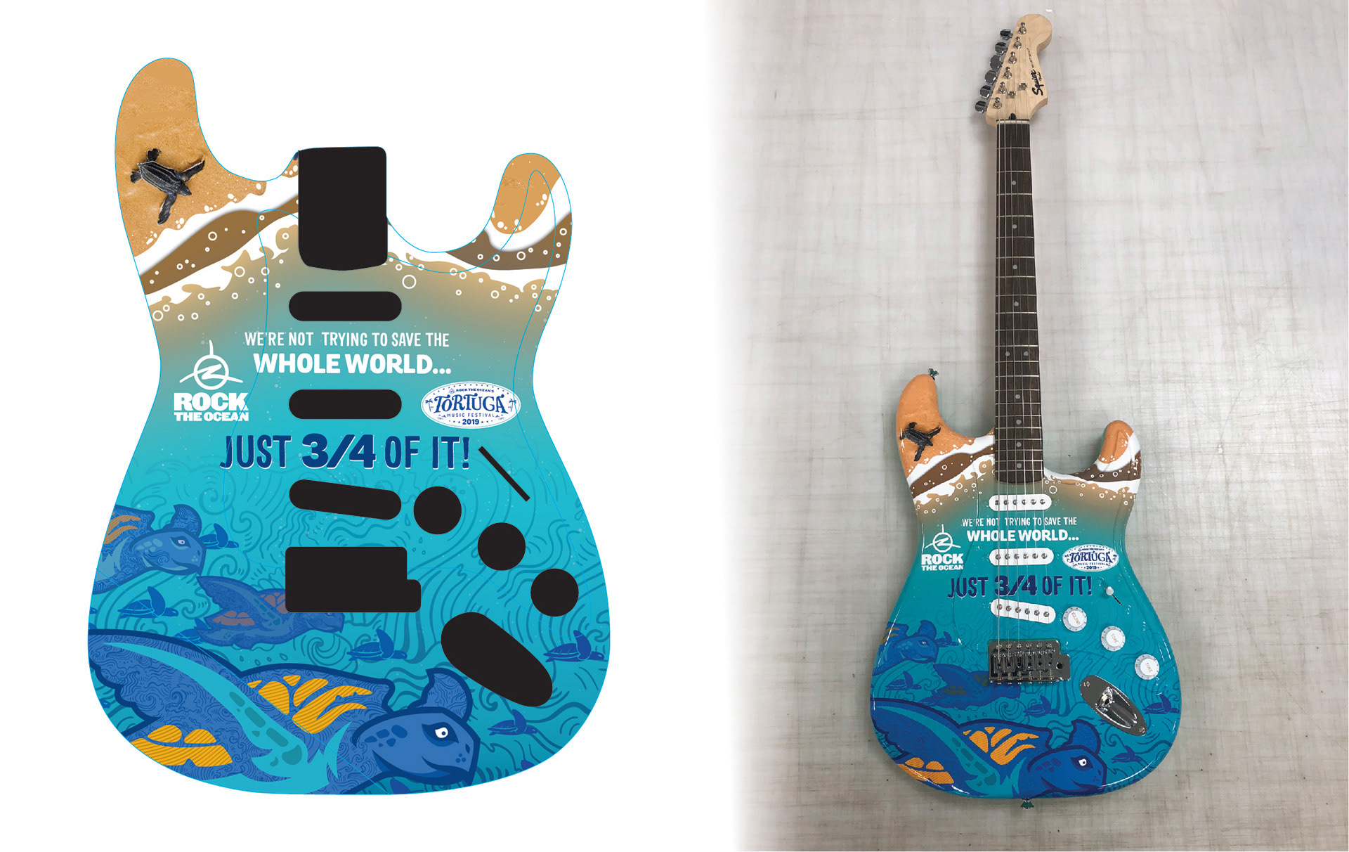 Rock The Ocean - Electric Guitar Turtle