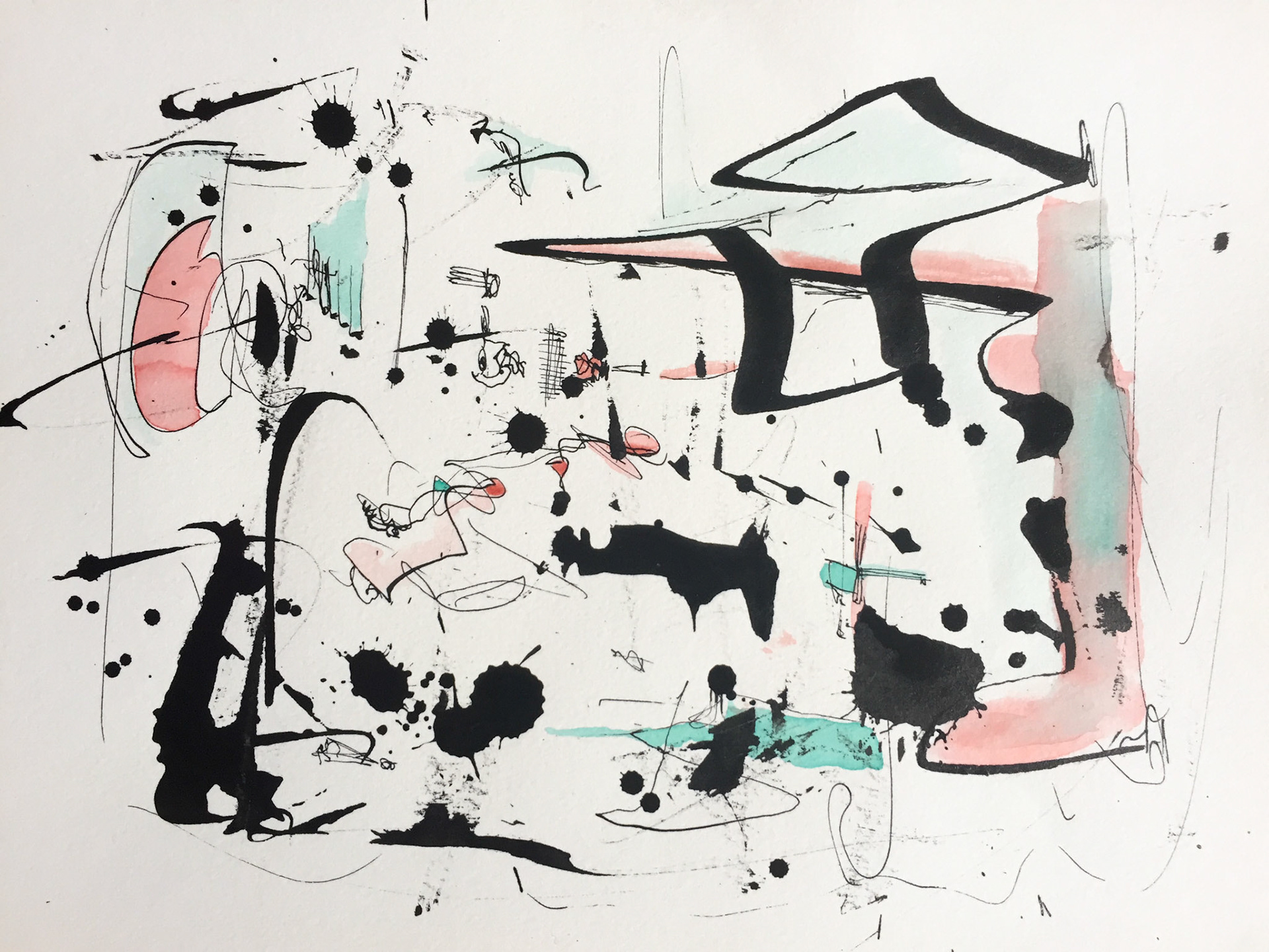 "Big foot" 2018. Indian ink on paper.