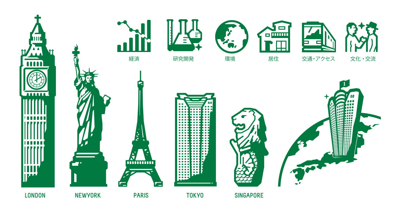 世界の有名な建物 イラスト