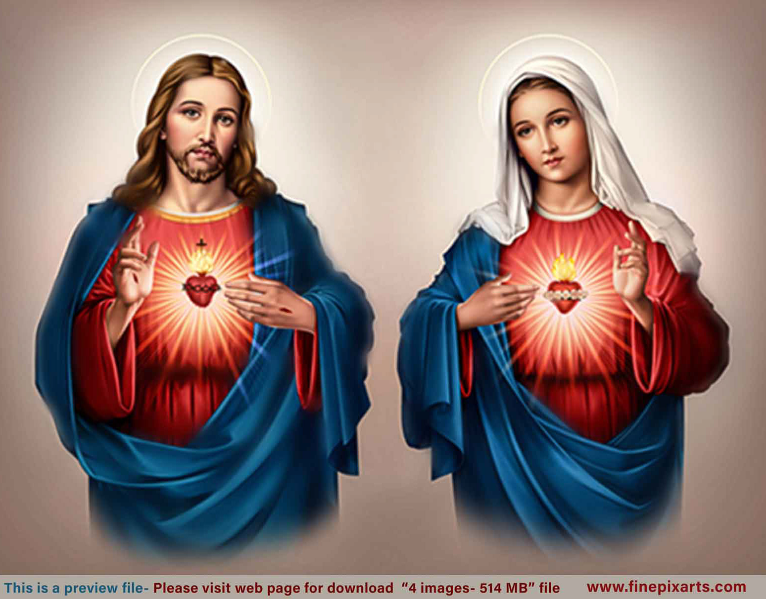 immaculate heart of mary and sacred heart of jesus tattoo