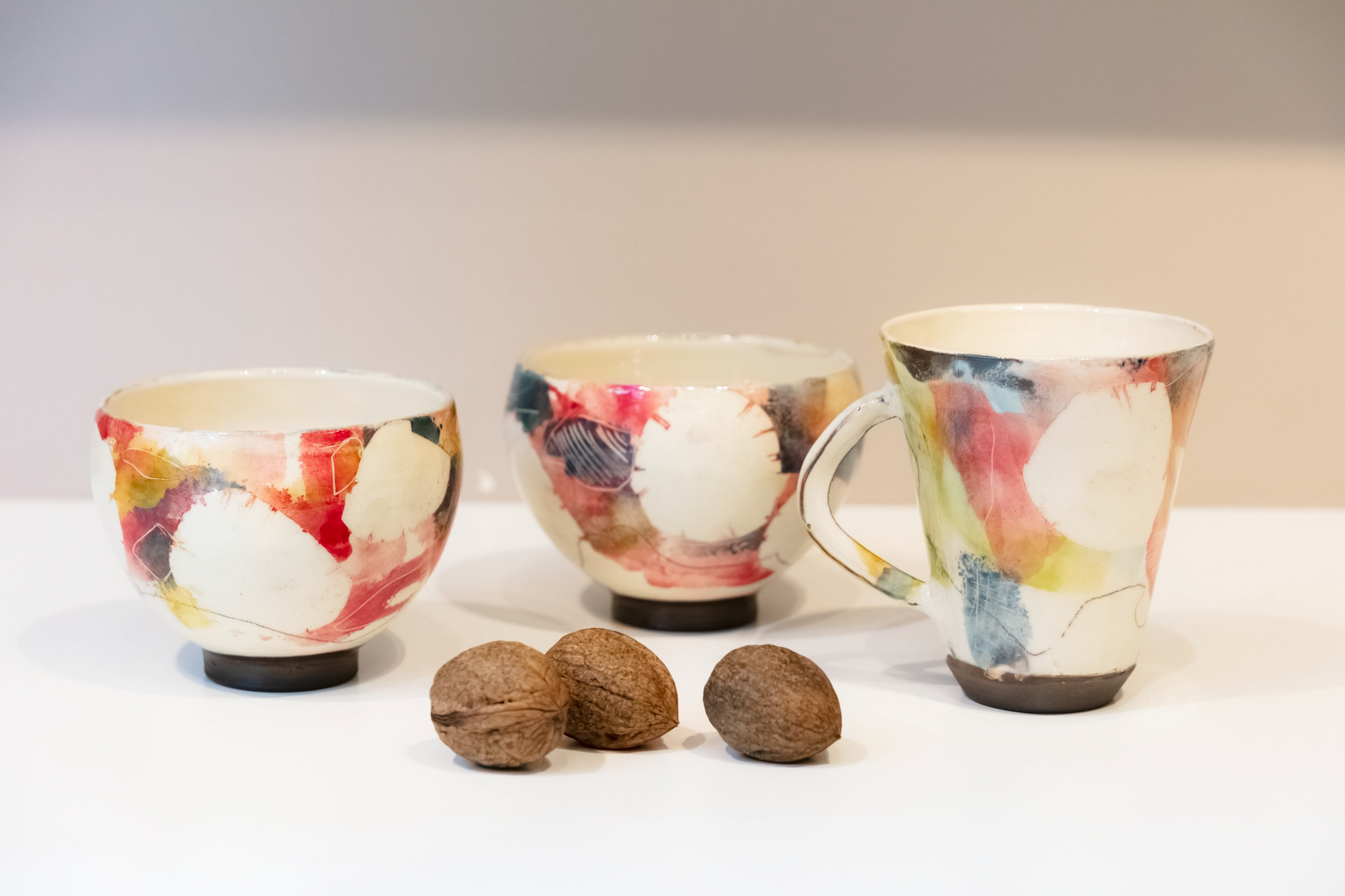 Mugs et bols en terre vernissée - 20€ pièce
