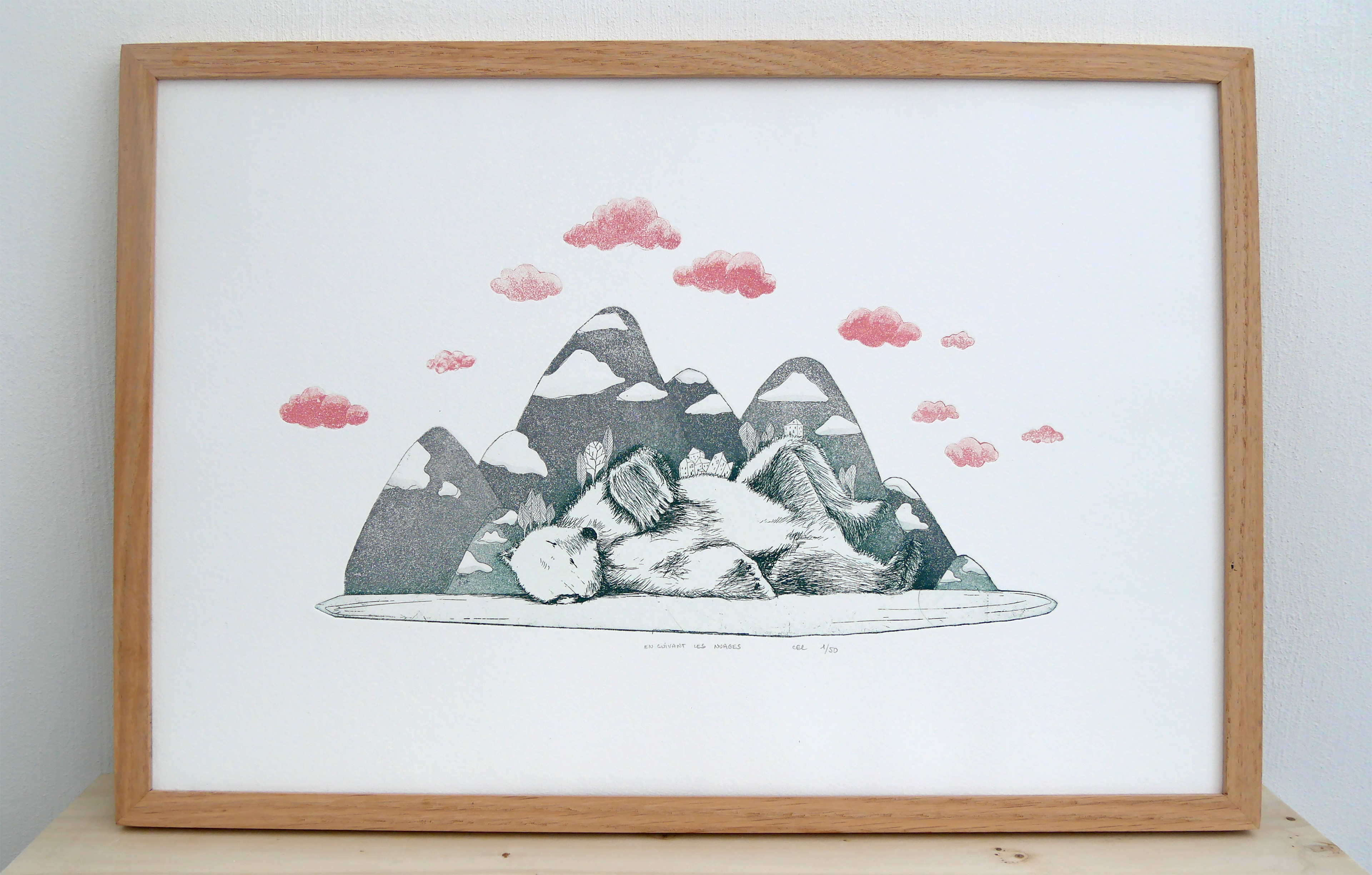 Estampe : En suivant les nuages - 200€