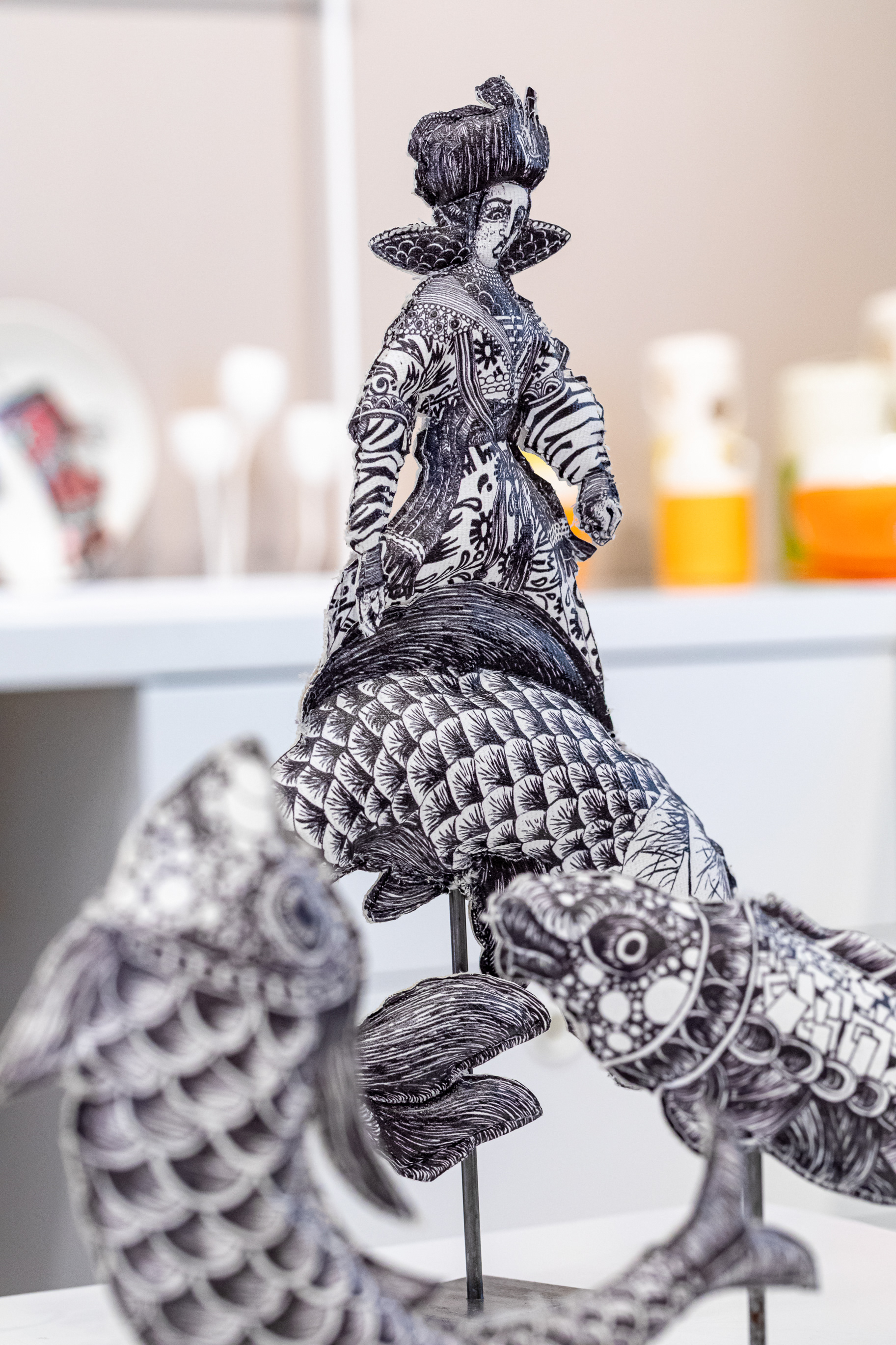 Sculpture textile - Prince sur Sardine - 50€