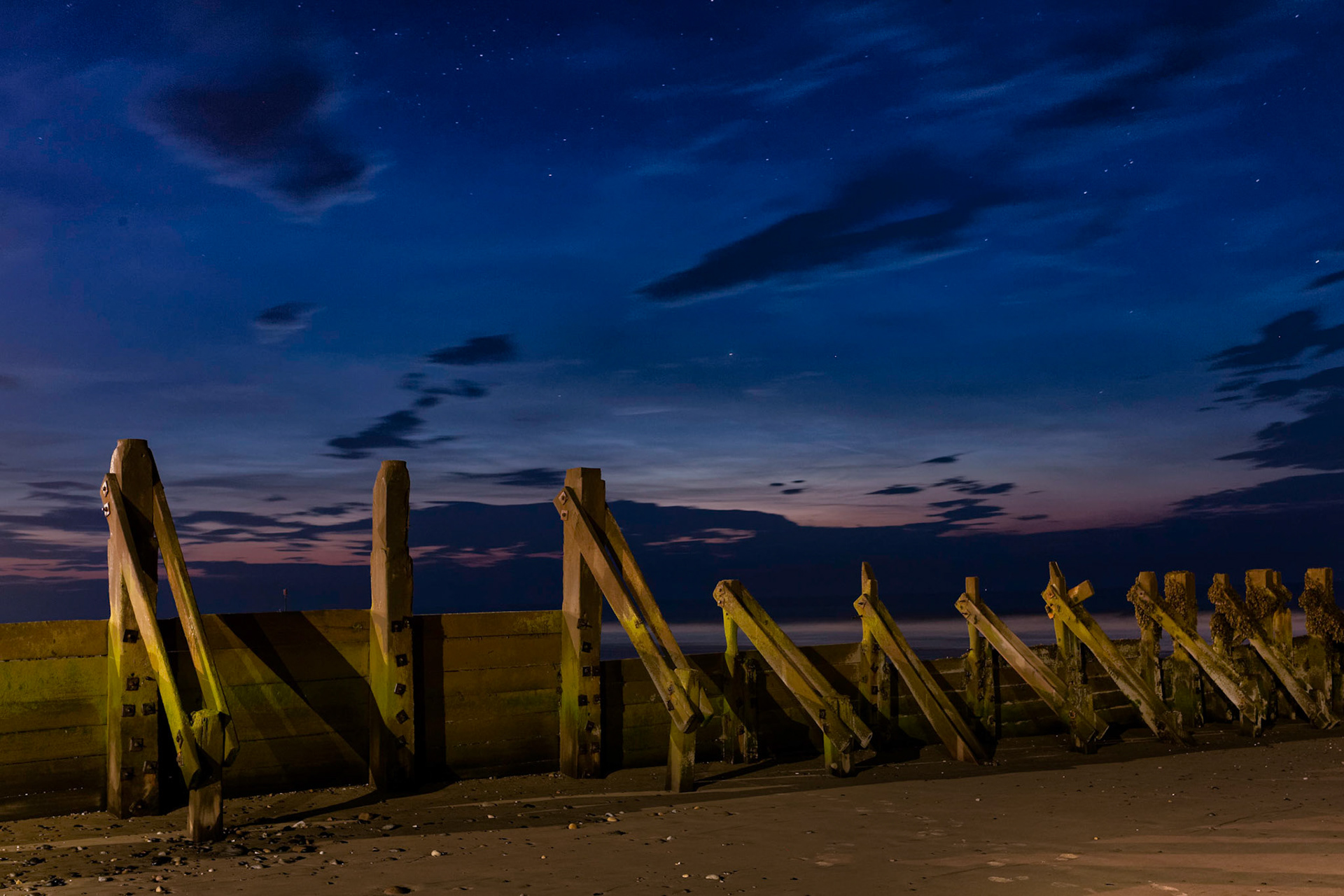 Withernsea Beach at night