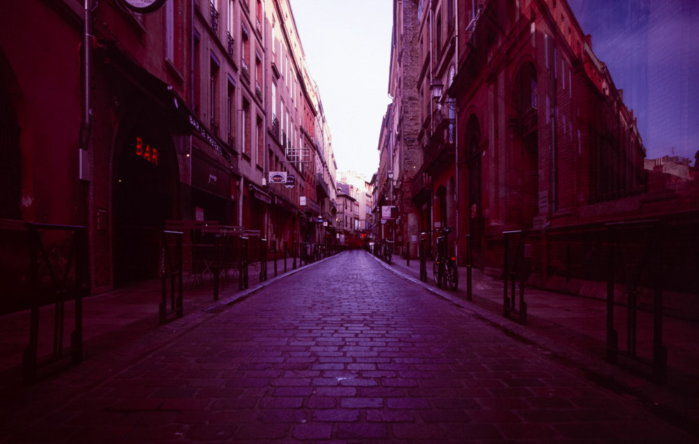 Empty Toulouse Street | Pentax 645N, Fuji Velvia 100-120, Long Exposure