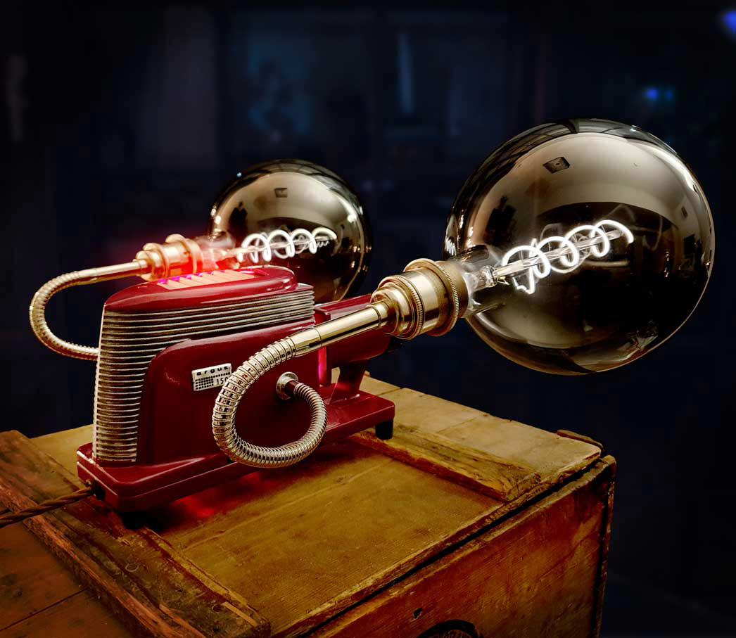 Upcycled Rare Vintage 1940s Projector Retro Sci-Fi Lamp