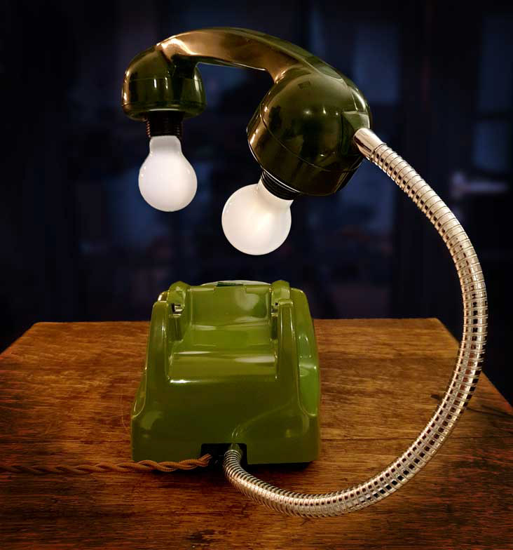 Chrome adjustable arm to reposition the handset