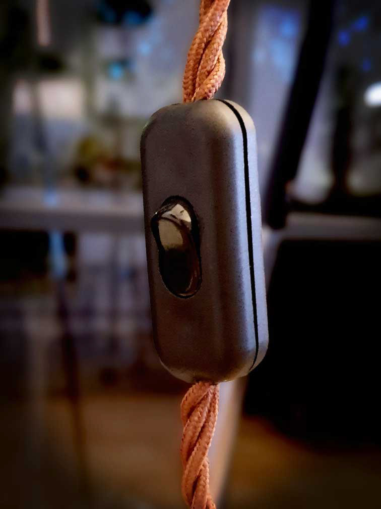 Inline switch with vintage braided cable