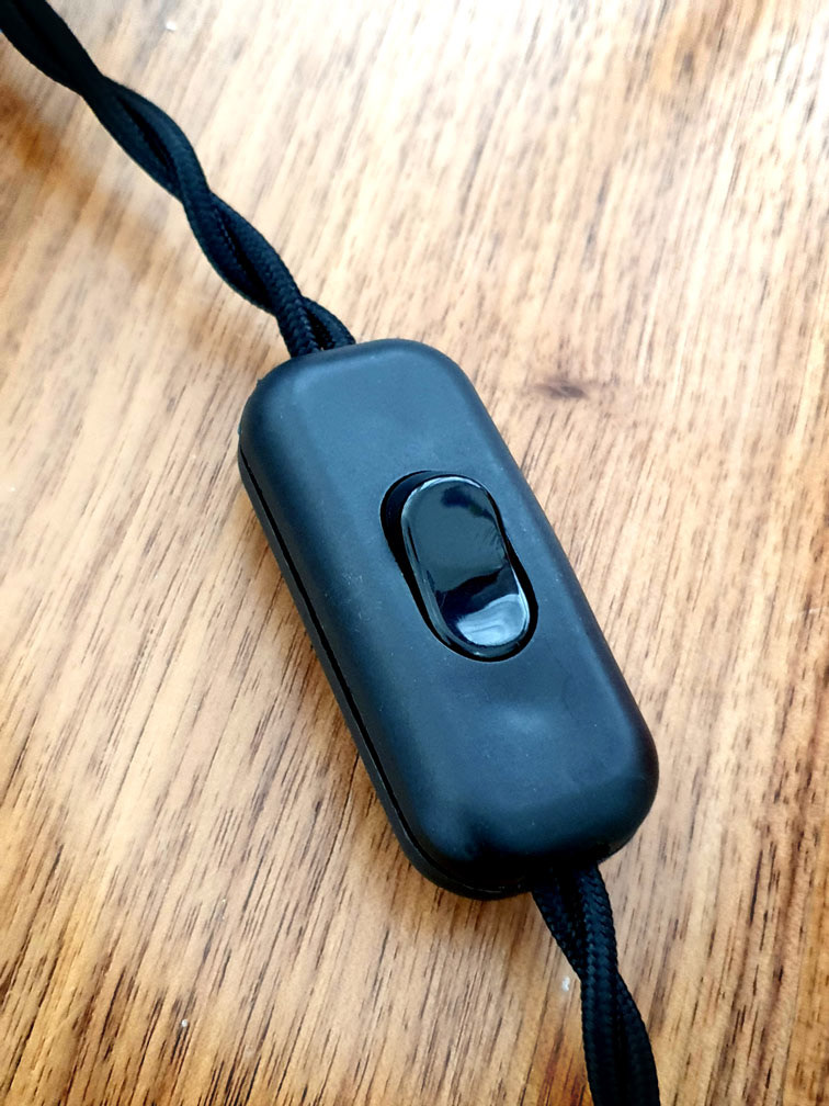 Inline switch and vintage fabric braided cable
