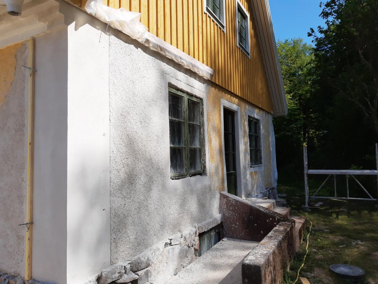 Restaurering av husets hörna