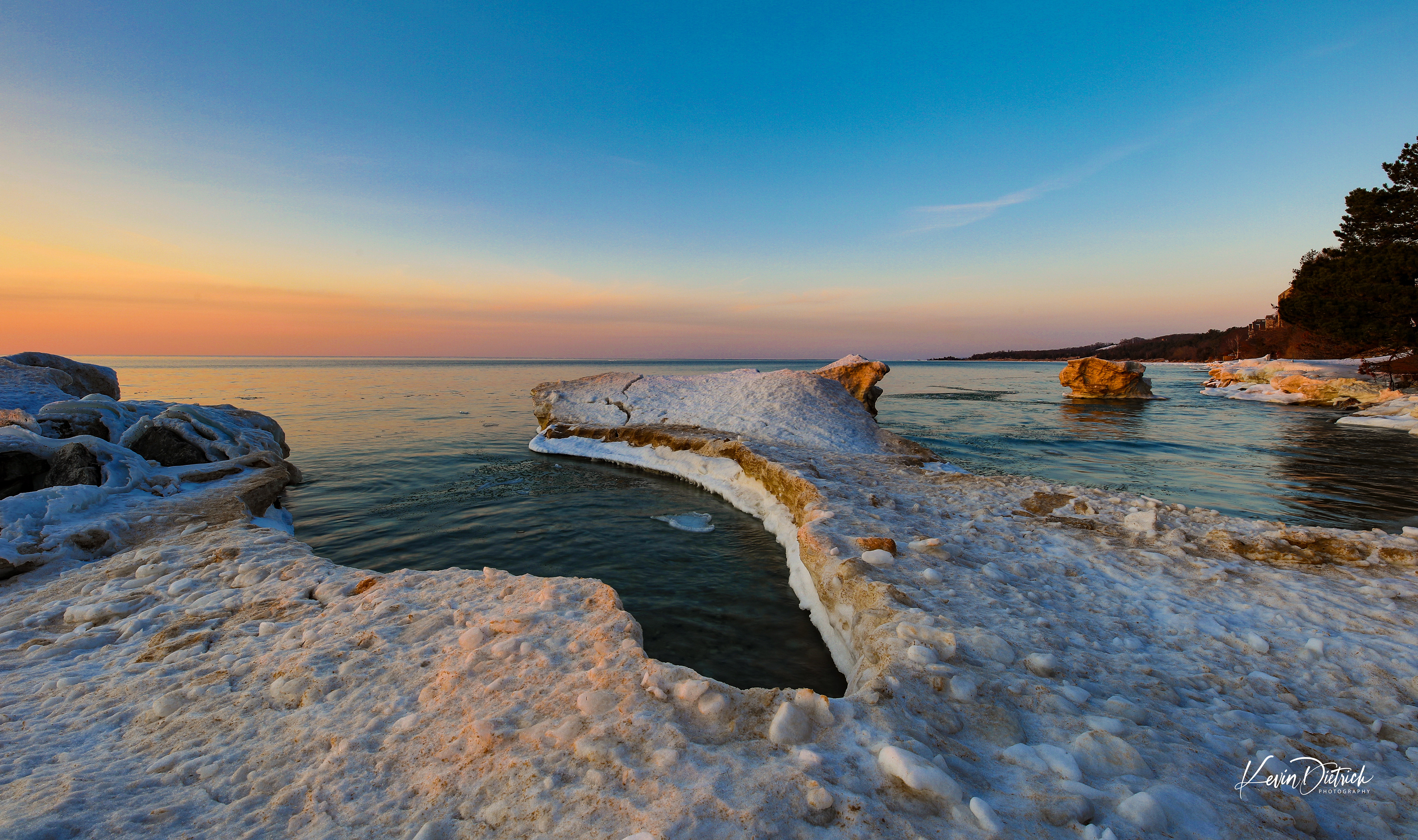 Lake Michigan at the end of the Charlevoix Channel