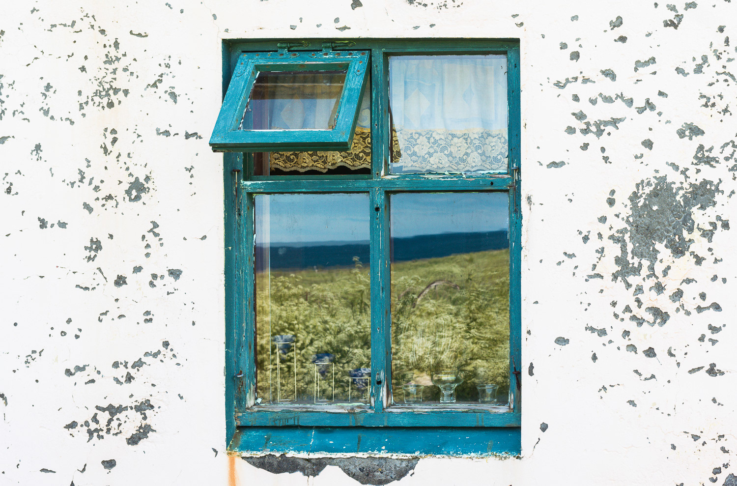 Reflection in a window, westfjords, Iceland