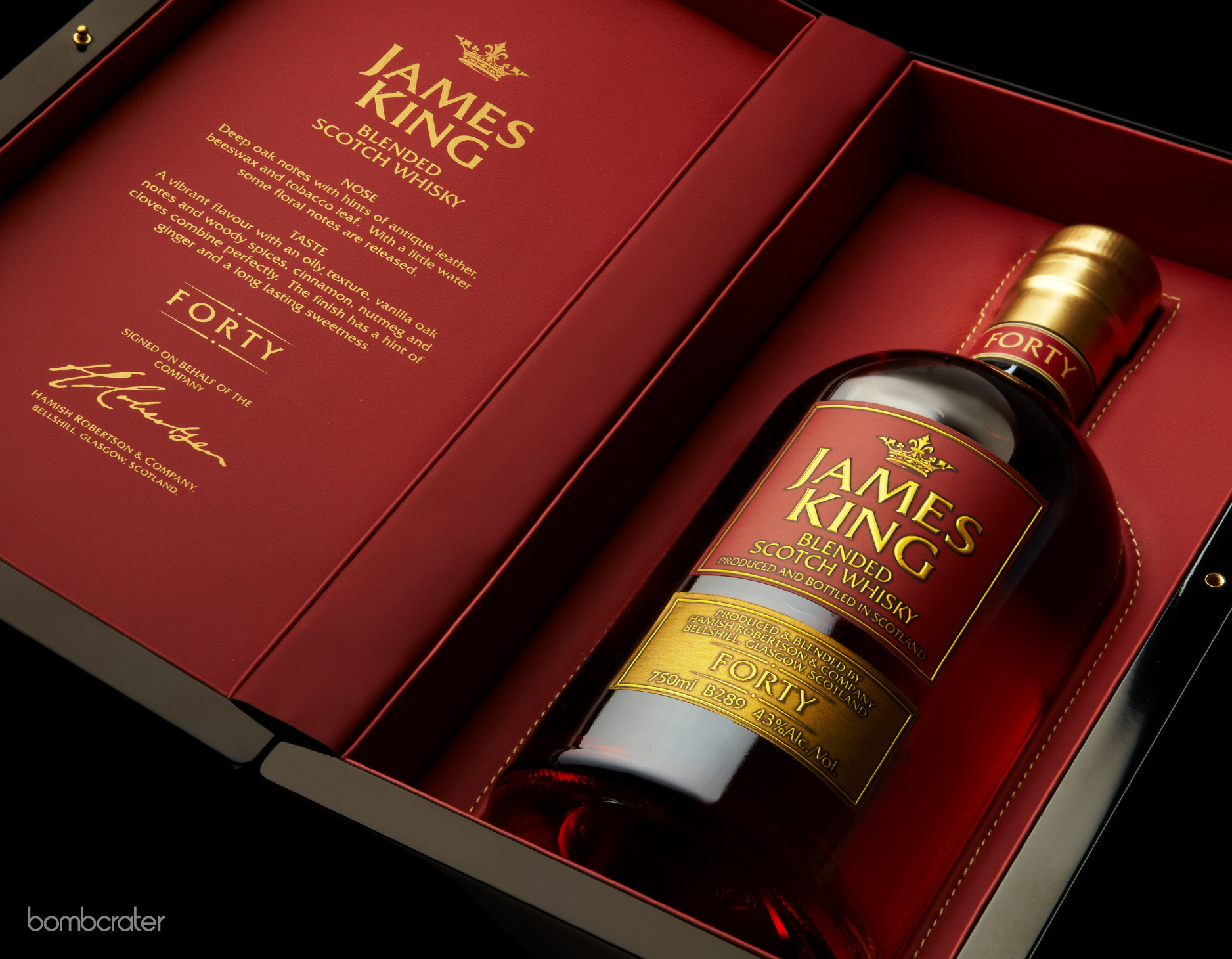 Bombcrater Design Limited James King Premium Blended Scotch Whisky