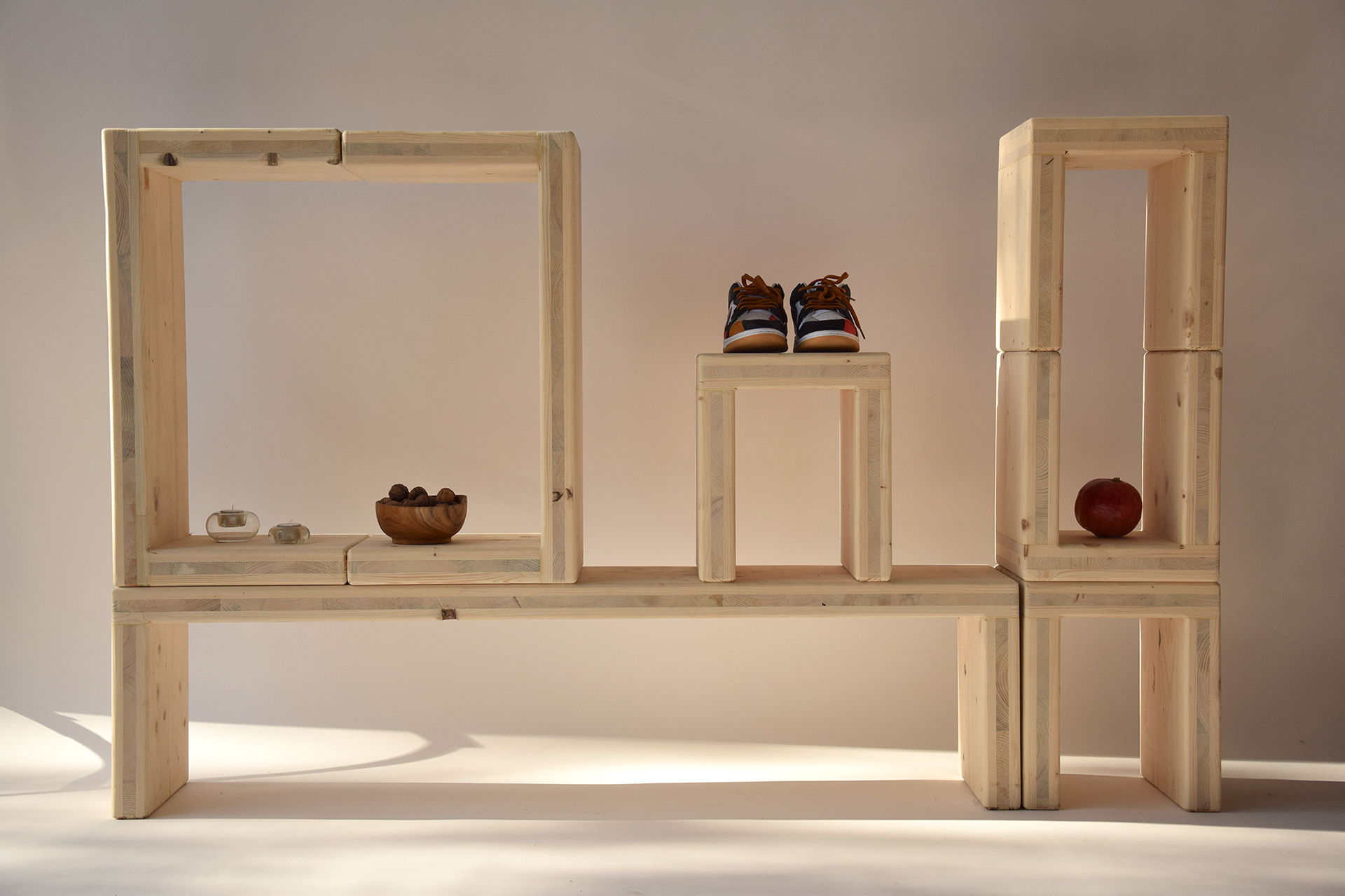 Up to U, modular shelving system