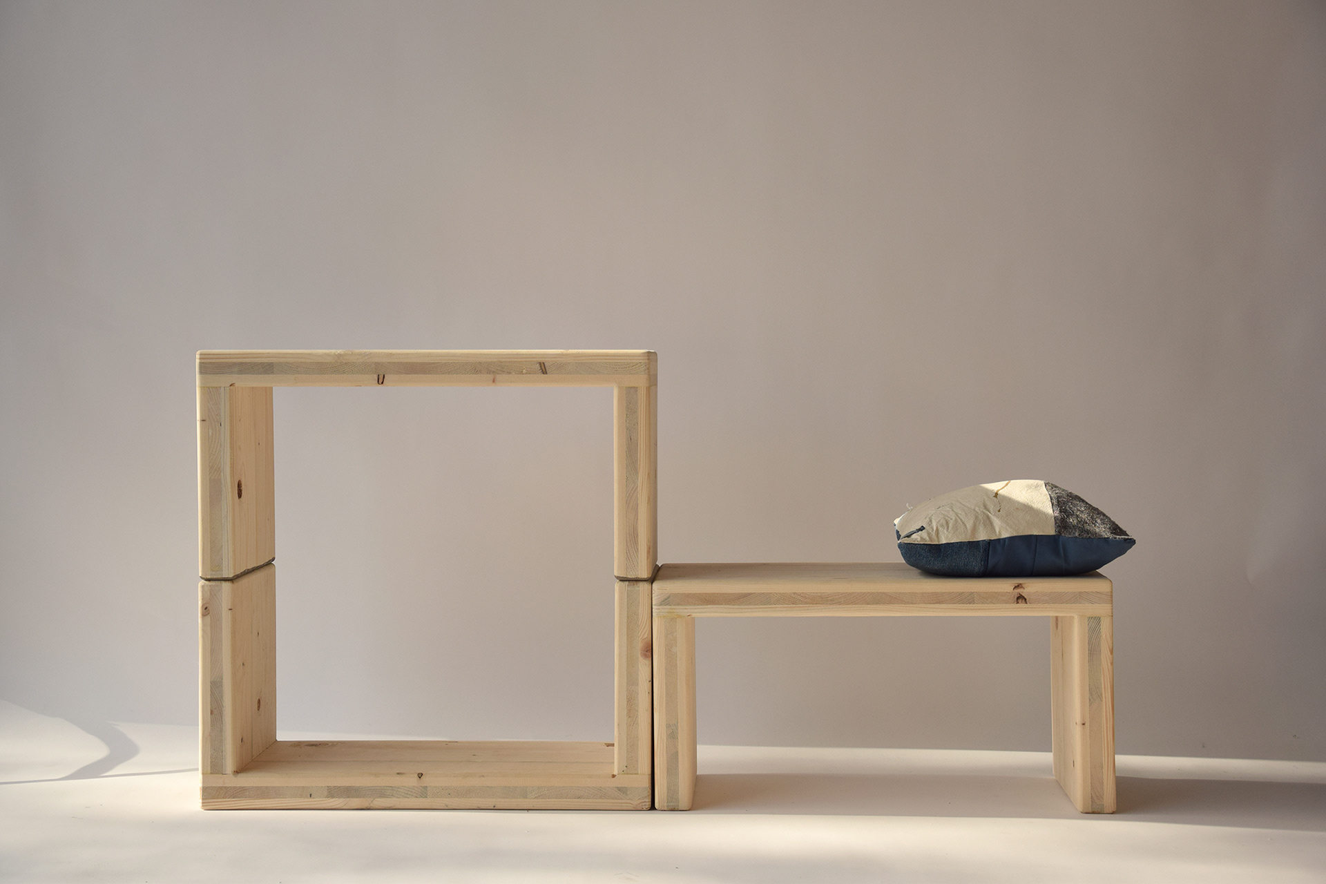 Up to U, modular shelving system