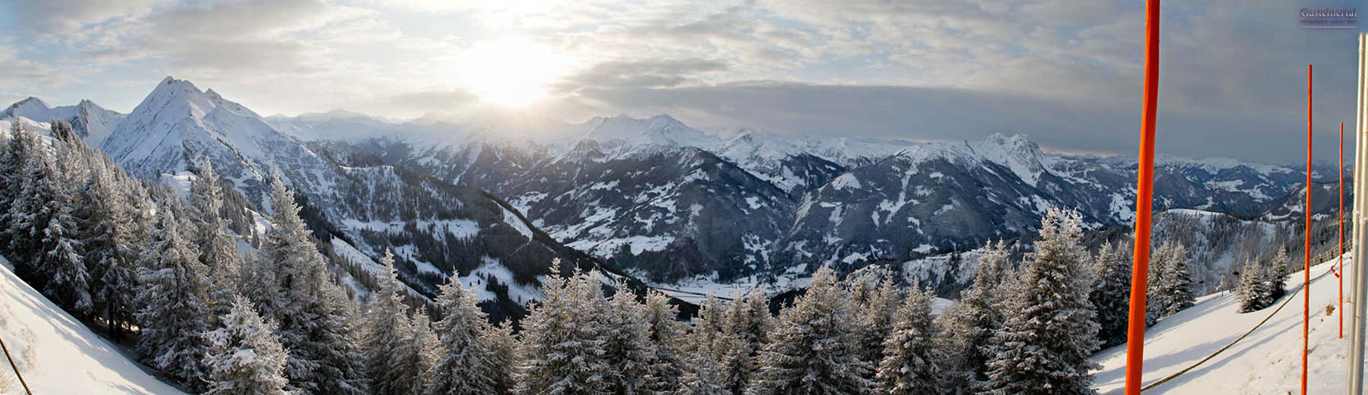Winterabend Sonnenuntergang im Snow Space, Salzburg, Flachau