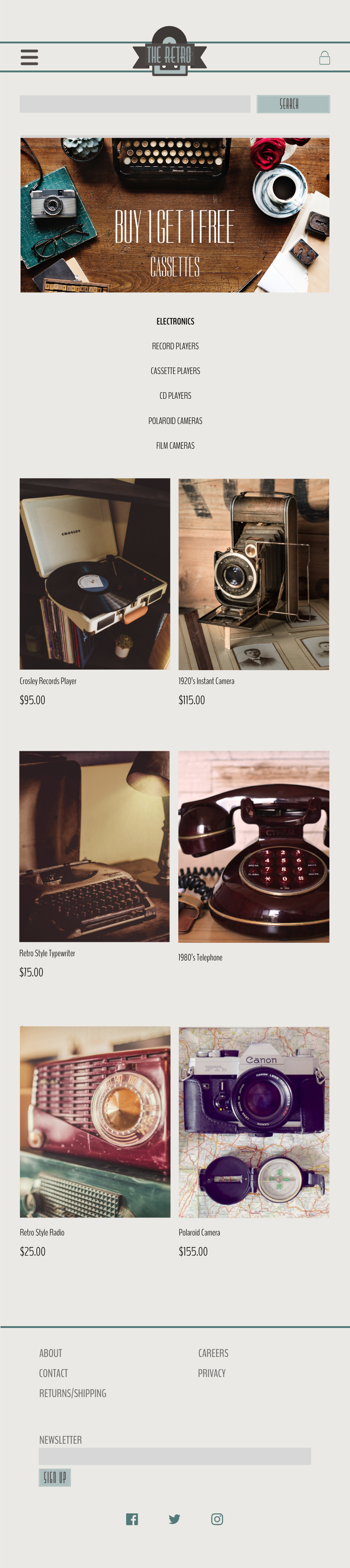 Product List Page - Small Screen Size