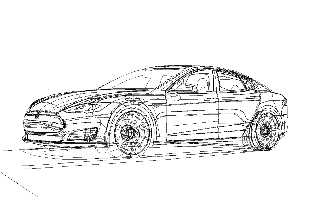 tesla model s drawing