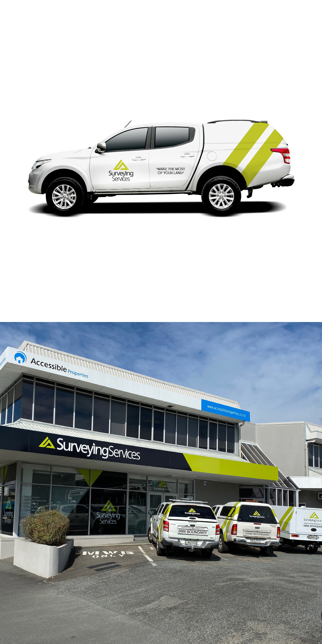 Vehicle signage and Building signage by Onyx Design