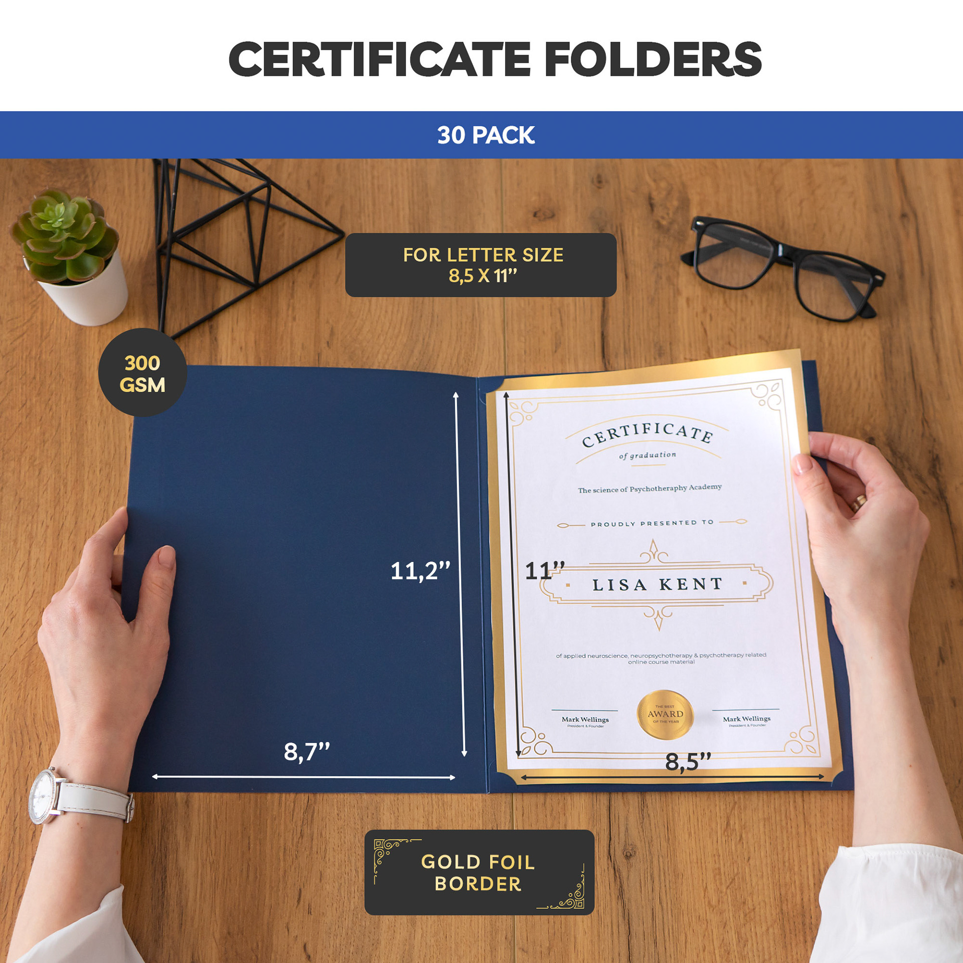 presentation certificate folders