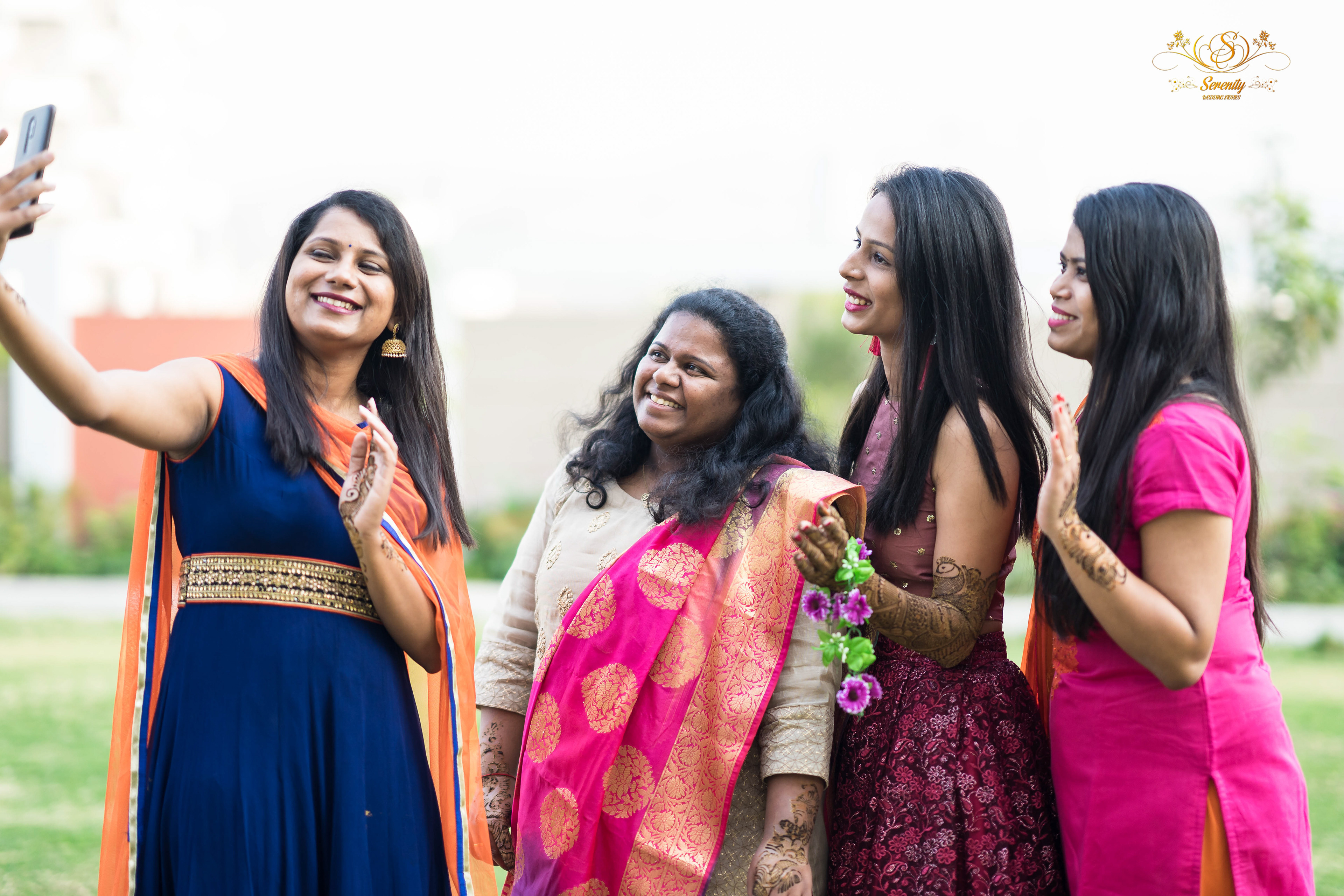 Candid Wedding Photography of Brides and Bridesmaids in Pune, Maharashtra, India