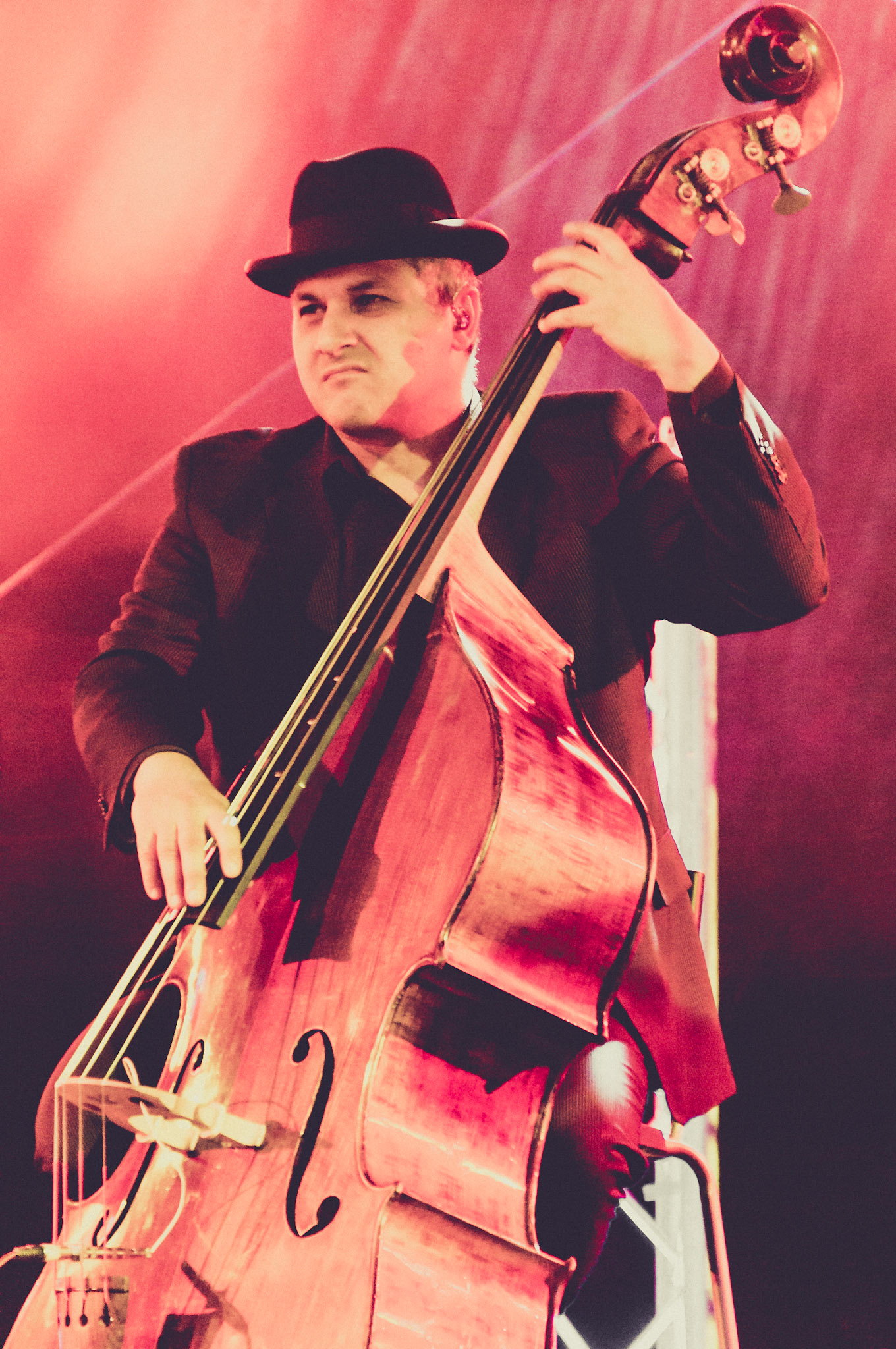 Bassist beim ZAZ-Konzert in Brüssel