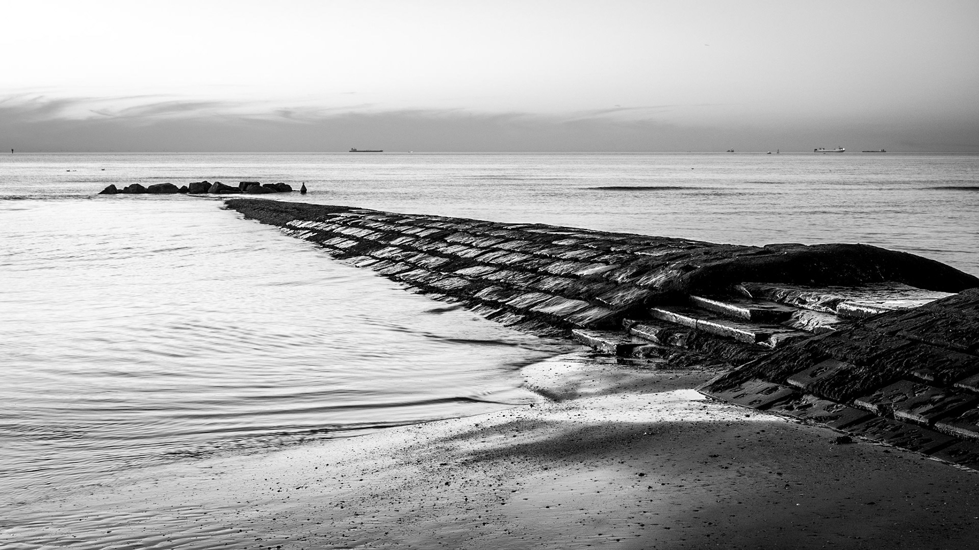 Wellenbrecher in Blankenberge, Belgien