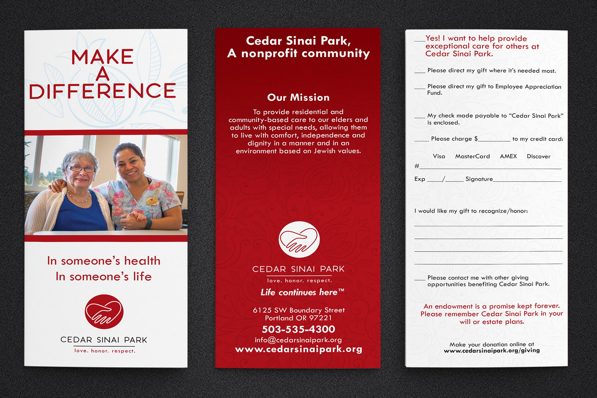 "Make a Difference" Donation Brochure - Photography, Layout, Copywriting