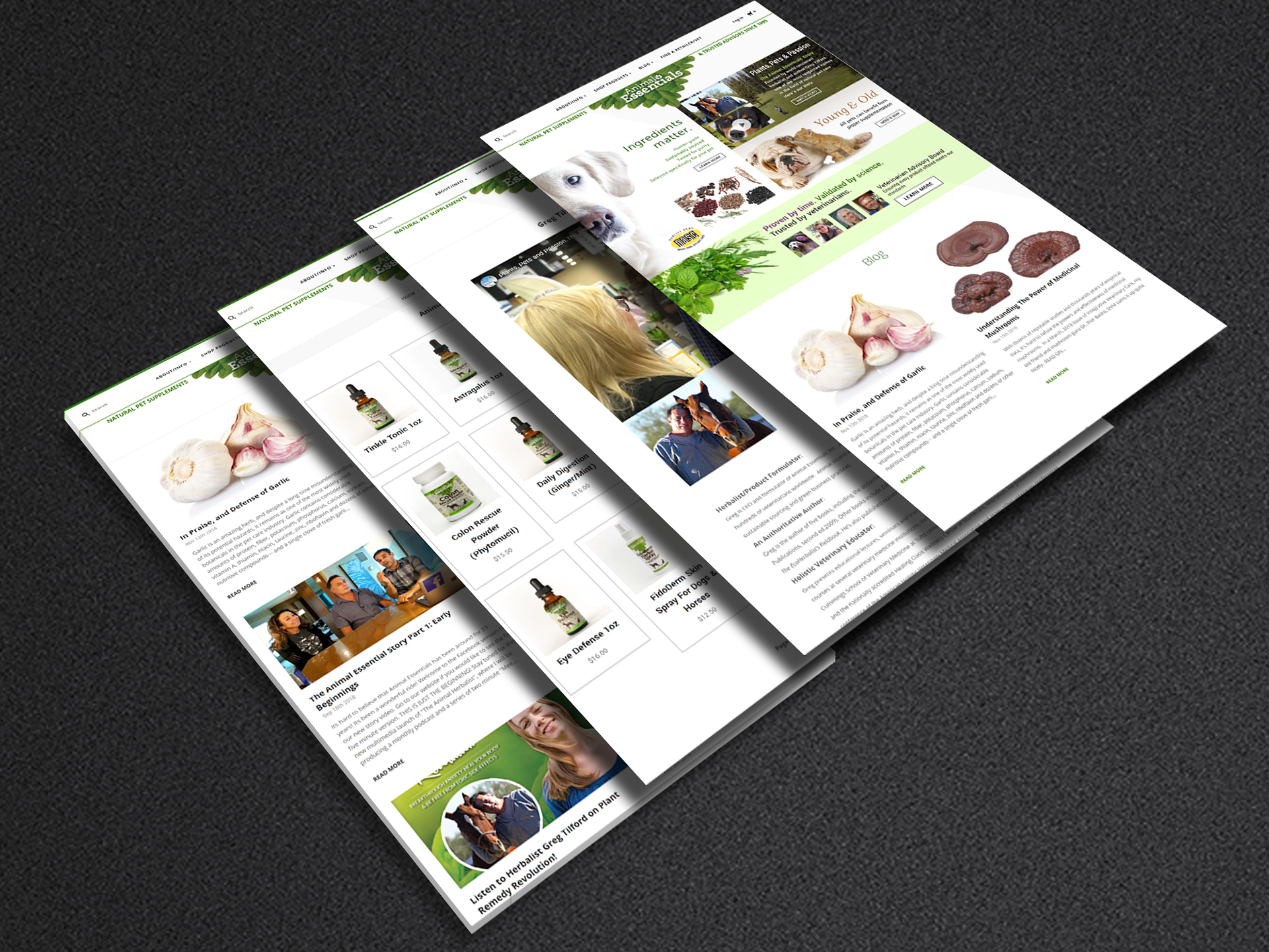 Animal Essentials Re-Brand - eCommerce Website - Design, photography and Copy writing - Richard Embry