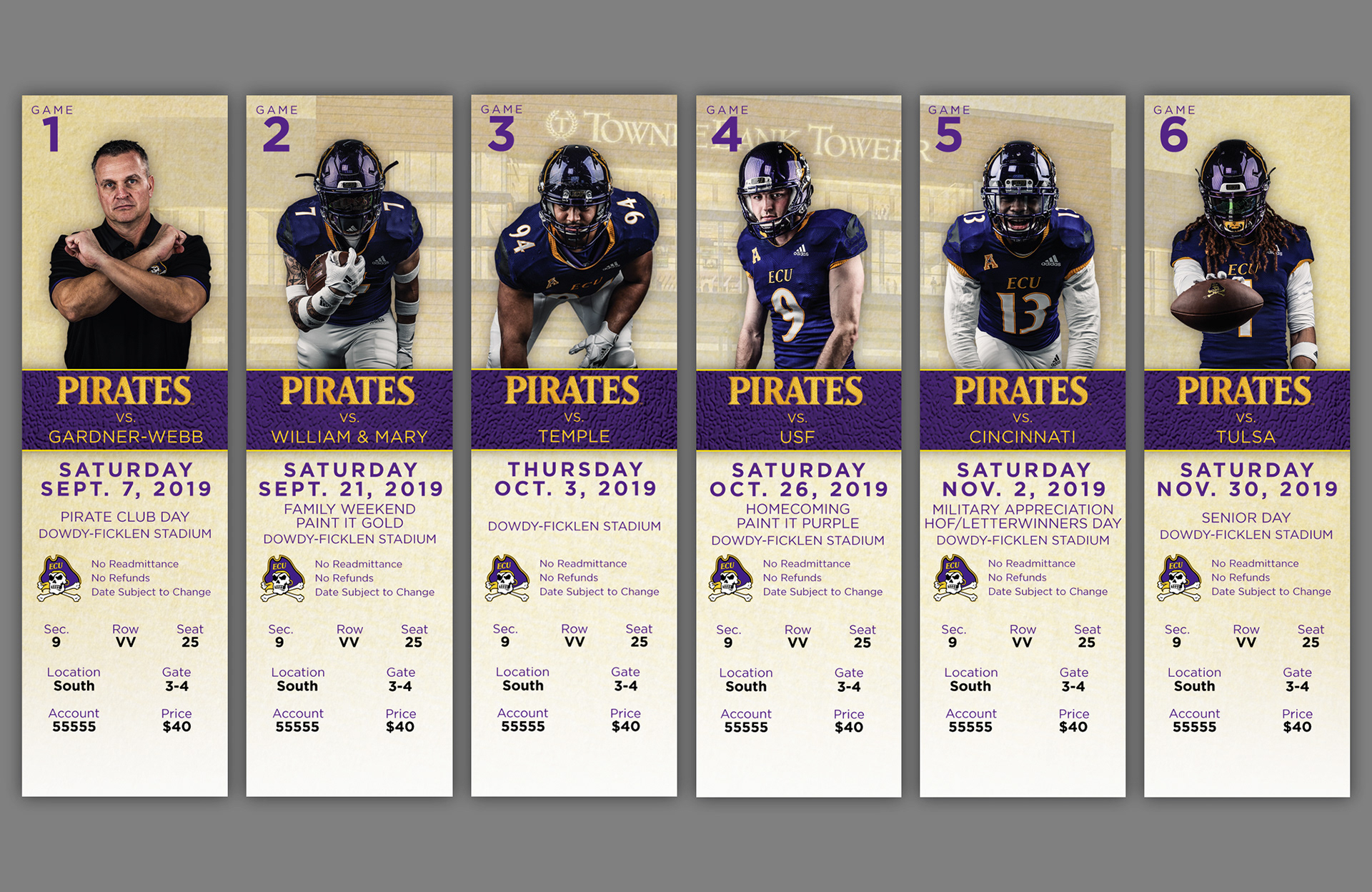 Steve Uhlmann 201920 ECU Season Ticket Books