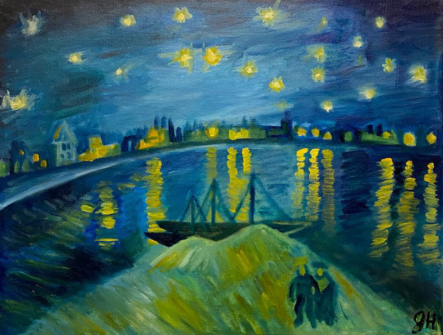 11 x 14 oil paint on canvas, Van Gogh reproduction
