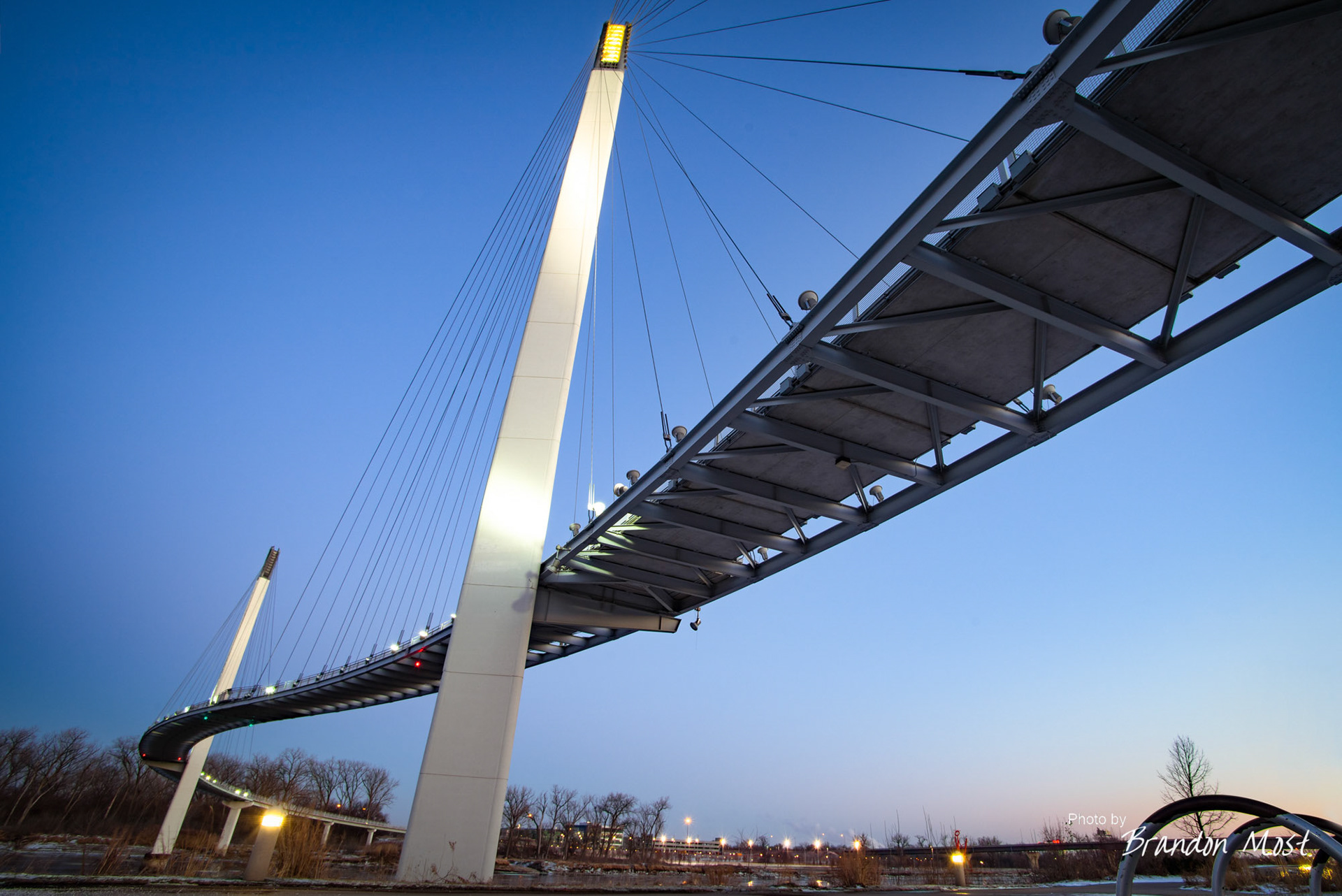 No trolls living under Bob. The Bob Kerrey Pedestrian Bridge is a 3,000-foot footbridge across the Missouri River between Council Bluffs, Iowa, and Omaha, Nebraska.