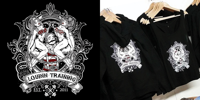 Garment design illustration and screen print - Client:L Quinn Training
