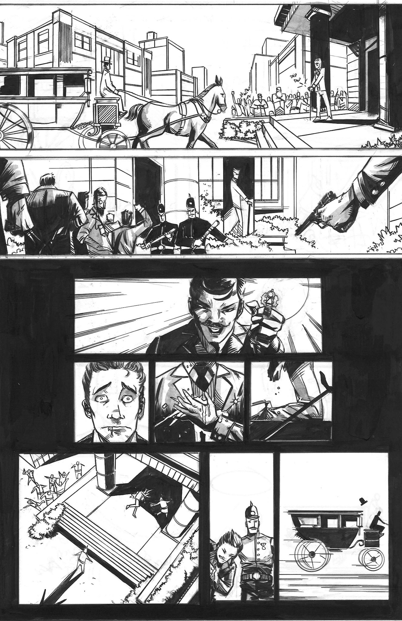 Wolverton Comic Page Climax– Ink and Digital art by Derek Rodenbeck derekro