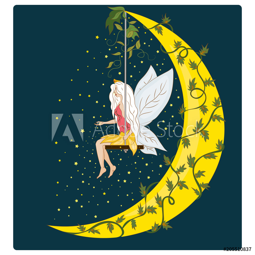 Логотип с феей на Луне