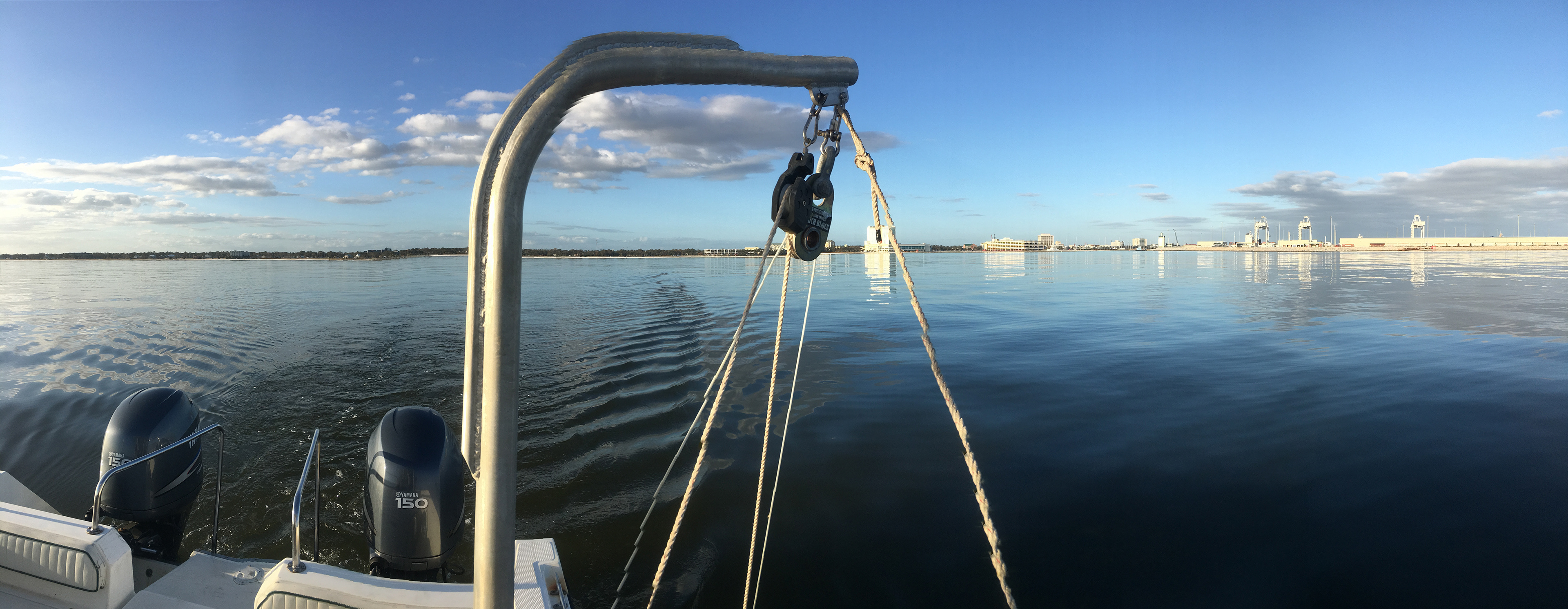 Towing a Sonar Array offshore Gulfport