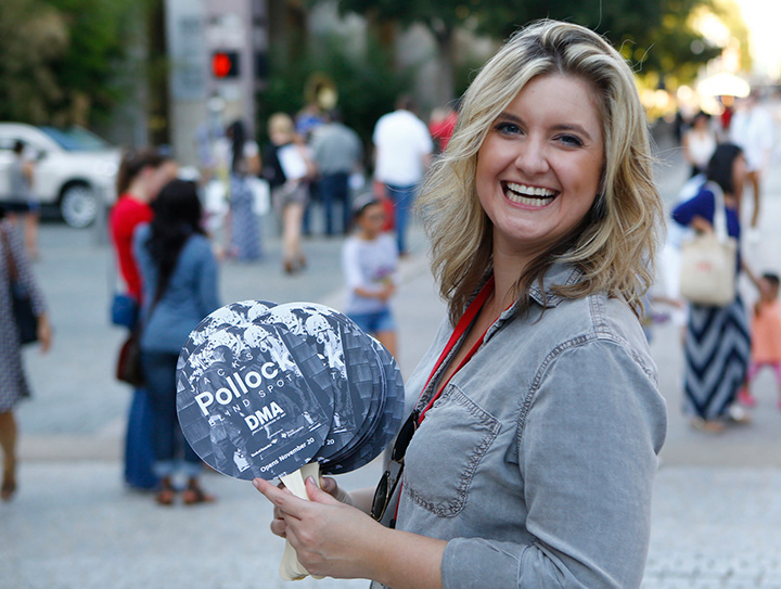 Fans given out to museum visitors.