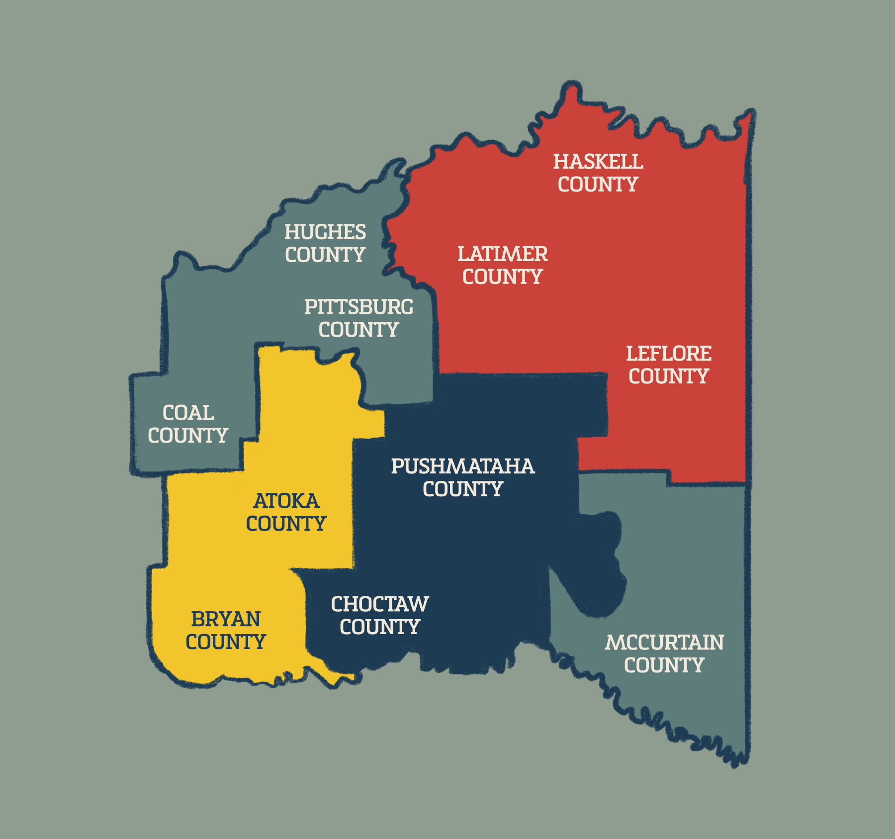 Focused 11-county map