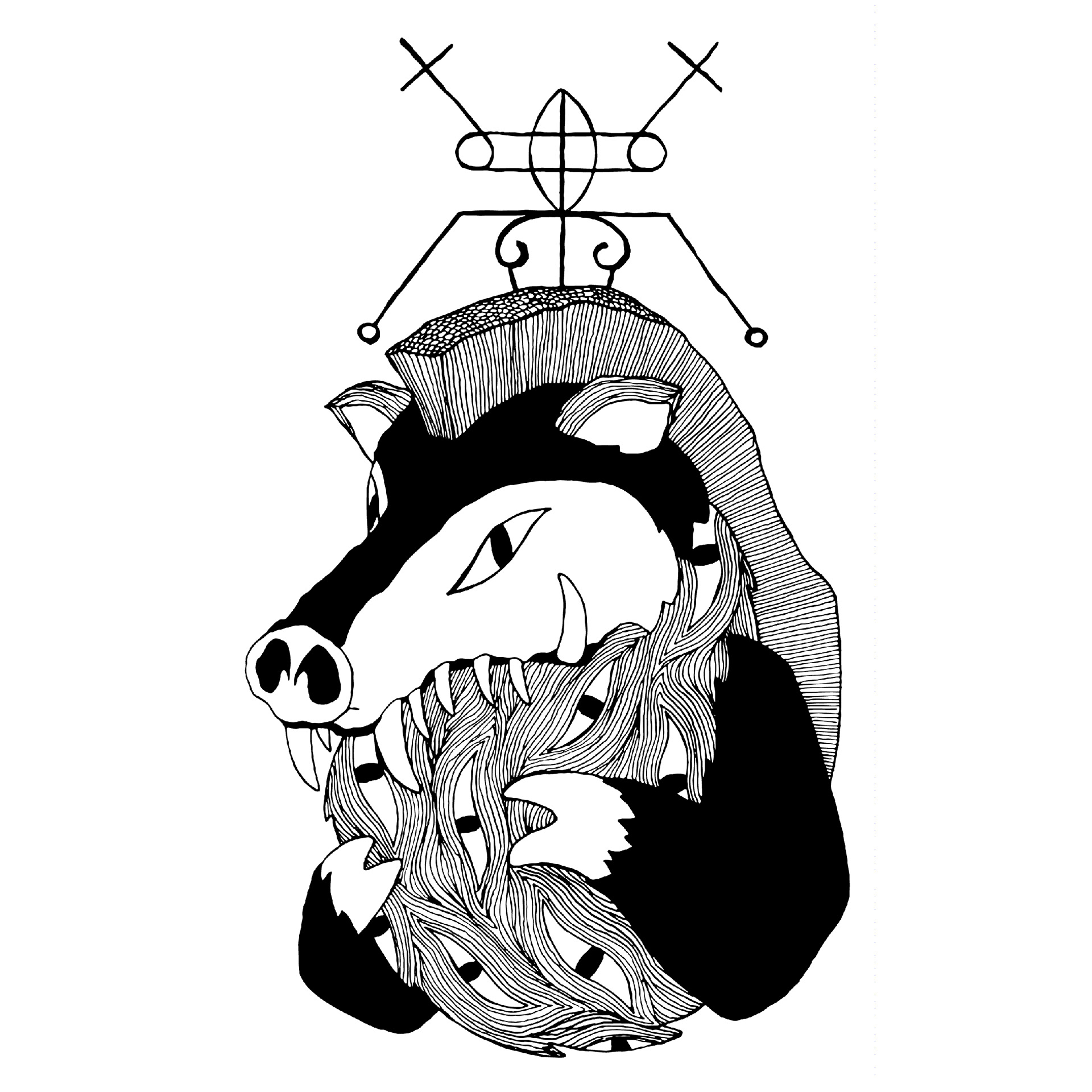 GLUTTONY. Illustration, ink